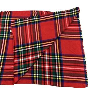 Vintage house of Scotland plaid soft cotton scarf 28 x 66